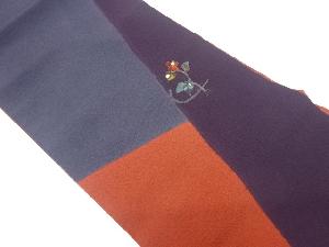 縮緬地金彩手描き抽象花葉模様名古屋帯